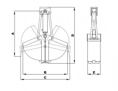 CLAMSHELL BUCKET BETWEEN TIES